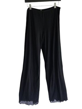 Vintage Y2K Mesh Wide Leg Crops Petit Pois XL Nylon Made In USA Boho Chic